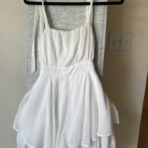 White Layered Romper with Spaghetti Straps